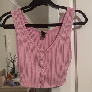 Wild Fable Pink Ribbed Tank Top with Buttons